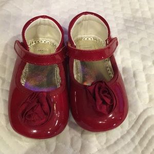 Janie & Jack Red Infant Girls Shoes